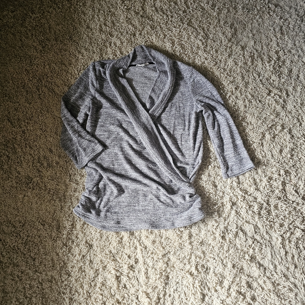 Hawthorne 3/4 Sleeve Gray Top